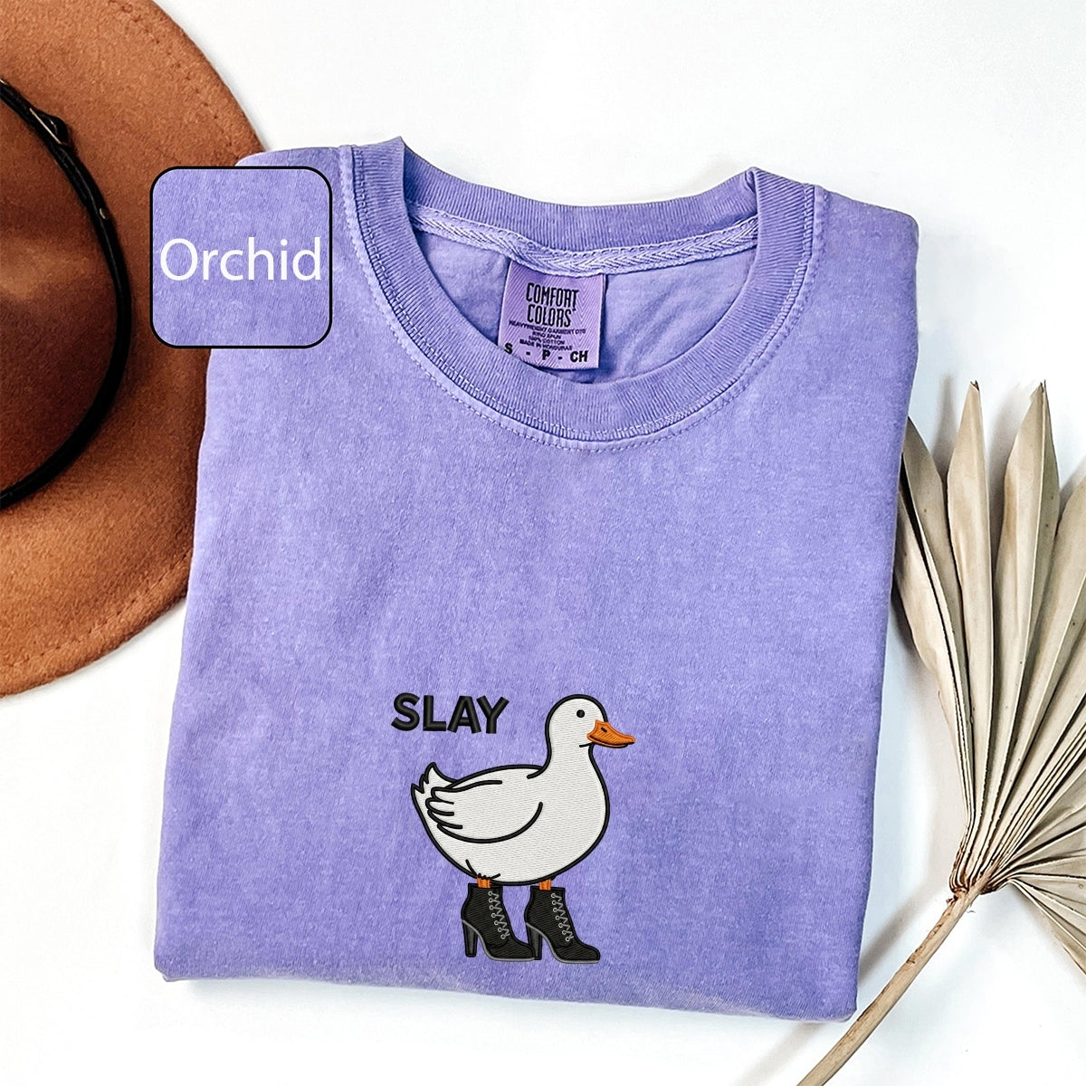 Slay Duck Custom Embroidered T-Shirt - Funny Duck Meme Gift