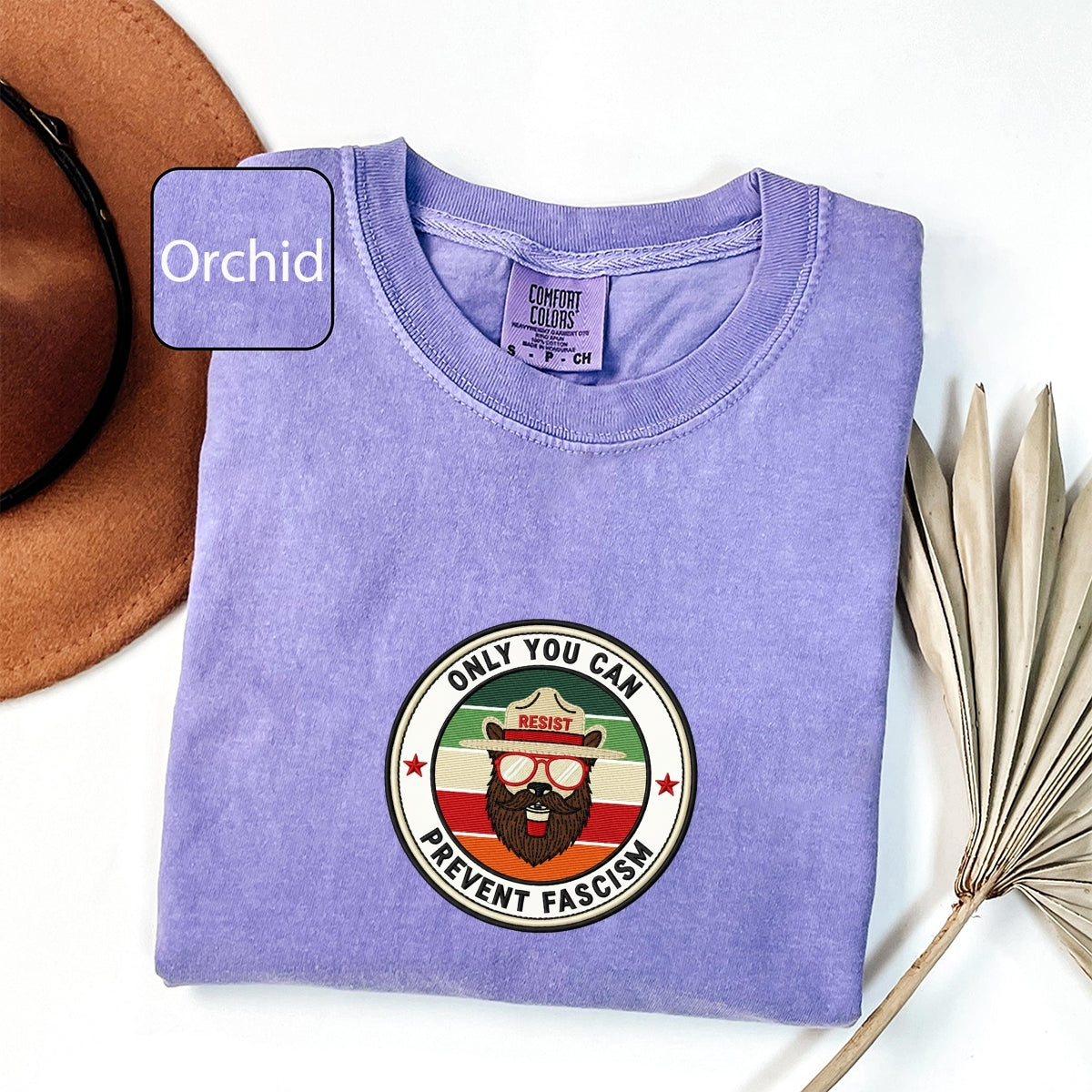 Smokey Bear Resist Custom Embroidered T-Shirt - Funny Political Activist Gift