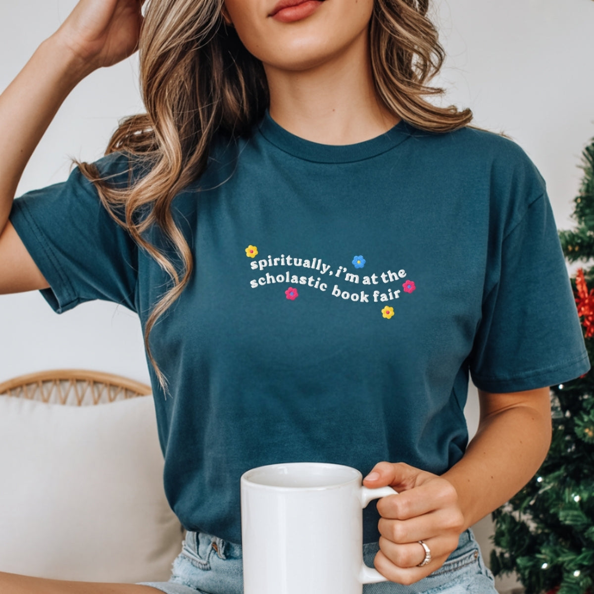 Book Fair Custom Embroidered T-Shirt - Personalized Cozy Reader Gift