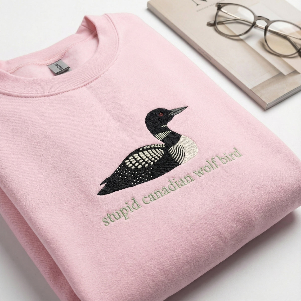 Canadian Wolf Bird Custom Embroidered Sweatshirt - Team Hollanov Personalized Hoodie