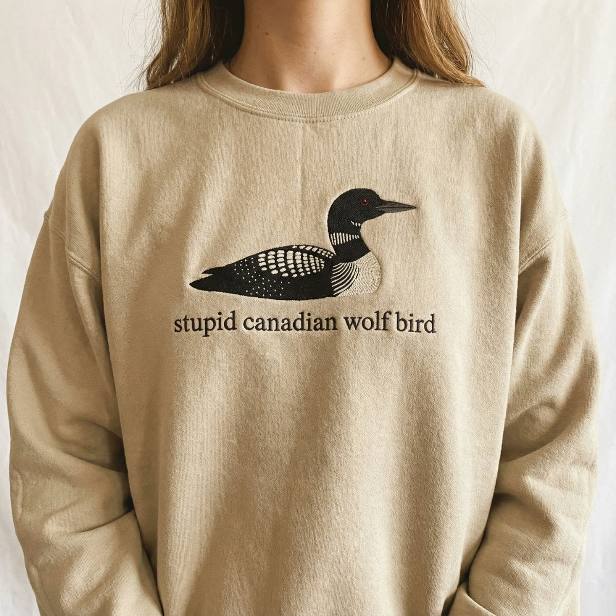 Canadian Wolf Bird Custom Embroidered Sweatshirt - Team Hollanov Personalized Hoodie