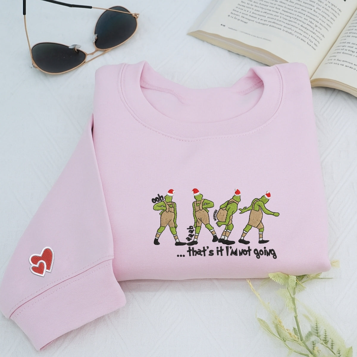 Christmas 'I'm Not Going' Custom Embroidered Sweatshirt - Personalized Funny Holiday Gift