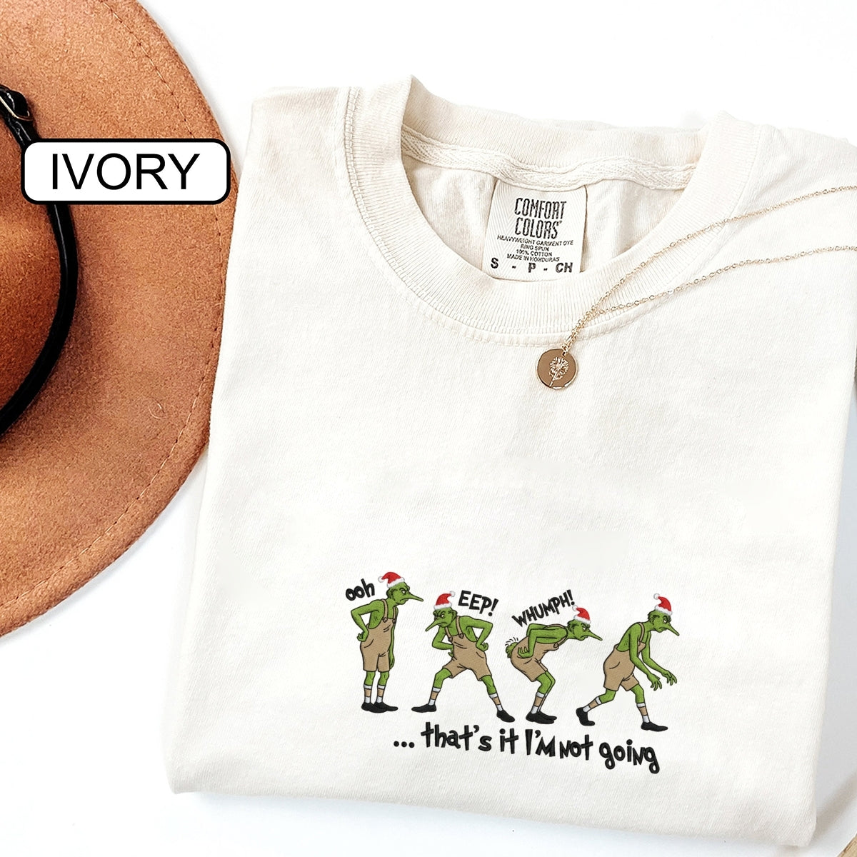 Christmas 'I'm Not Going' Custom Embroidered T-Shirt - Personalized Funny Meme Gift