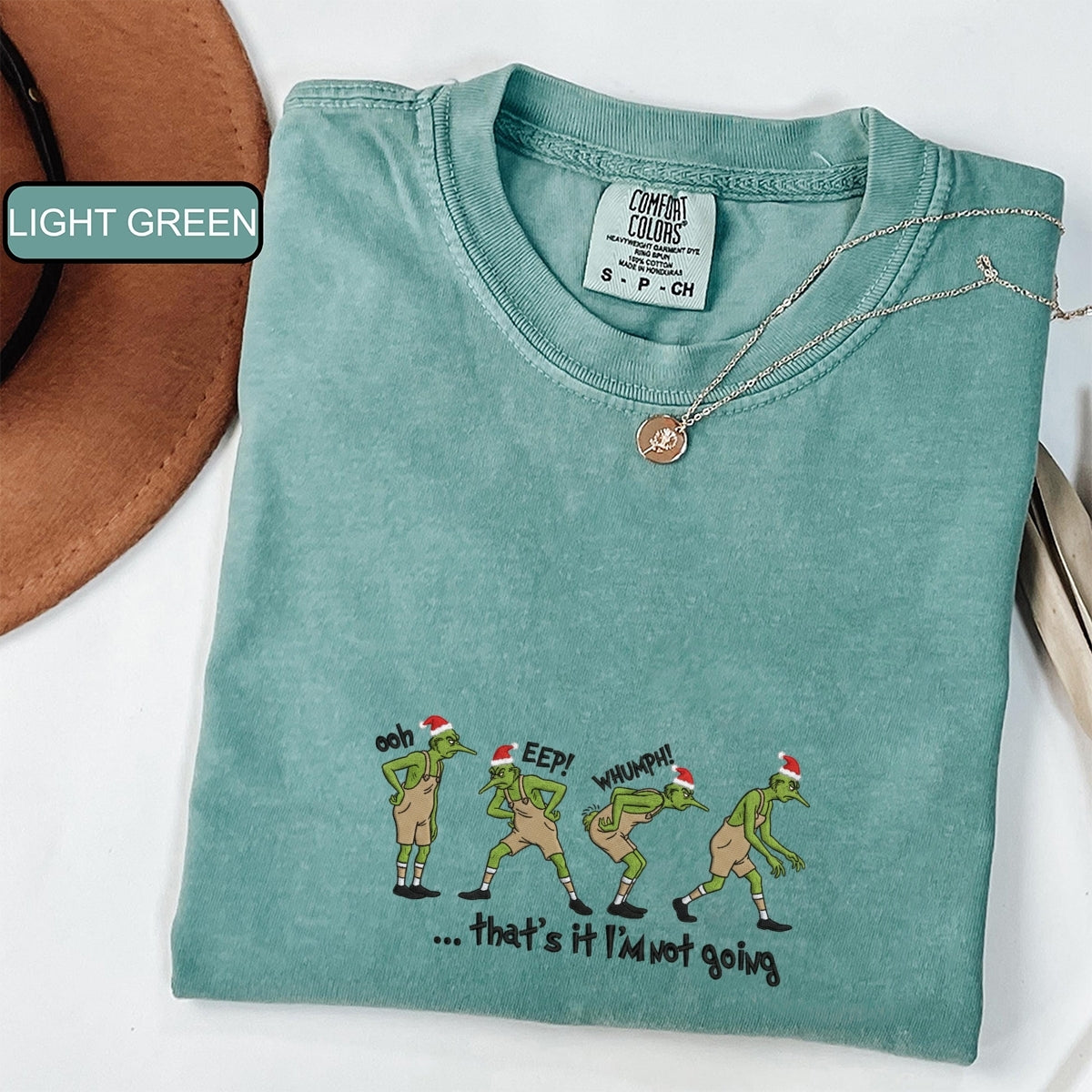 Christmas 'I'm Not Going' Custom Embroidered T-Shirt - Personalized Funny Meme Gift