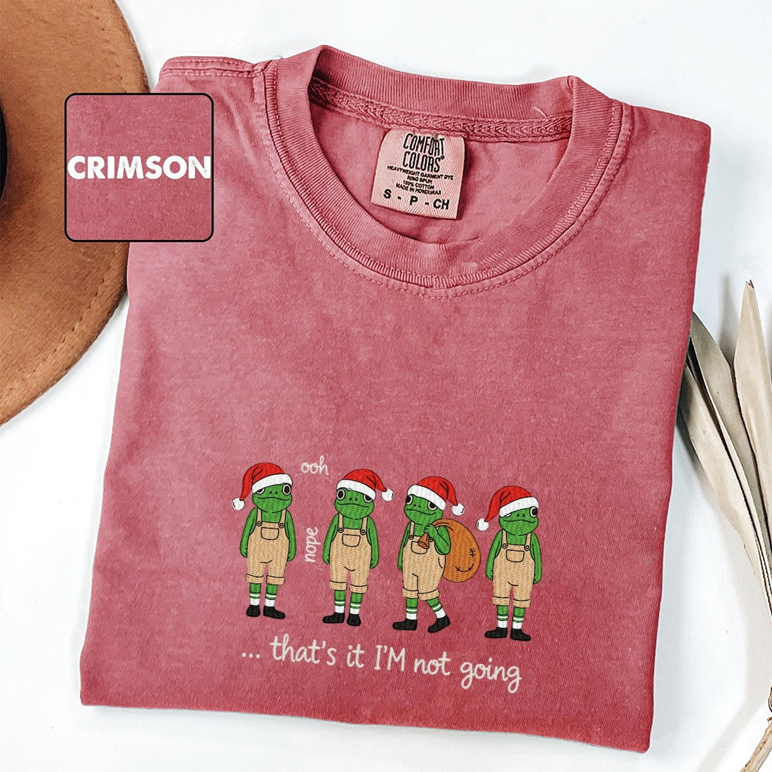Christmas 'I'm Not Going' Custom Embroidered T-Shirt - Personalized Festive Holiday Gift