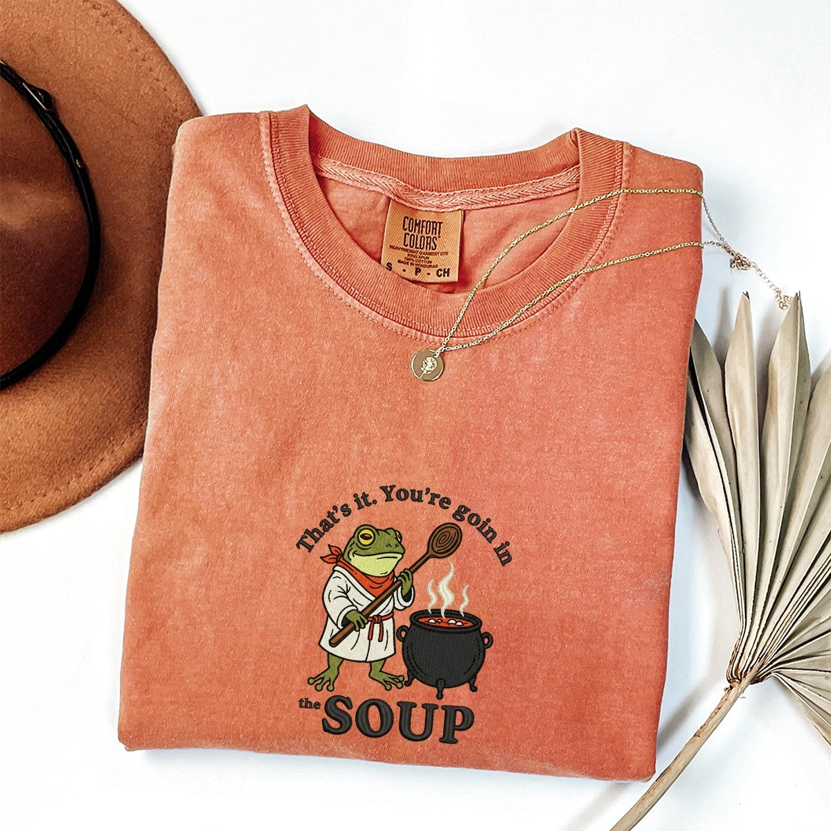 Soup Frog' Custom Embroidered T-Shirt - Personalized Funny Meme Gift