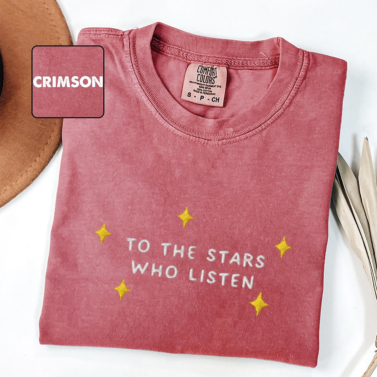 Stars Who Listen' Custom Embroidered T-Shirt - Personalized Cozy Bookish Tee