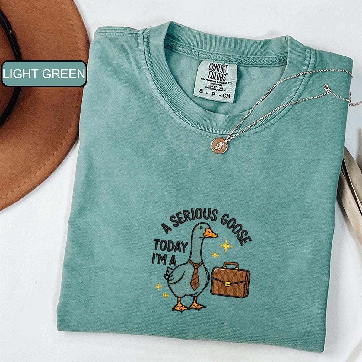 Serious Goose Custom Embroidered T-Shirt - Personalized Funny Goose Lover Gift