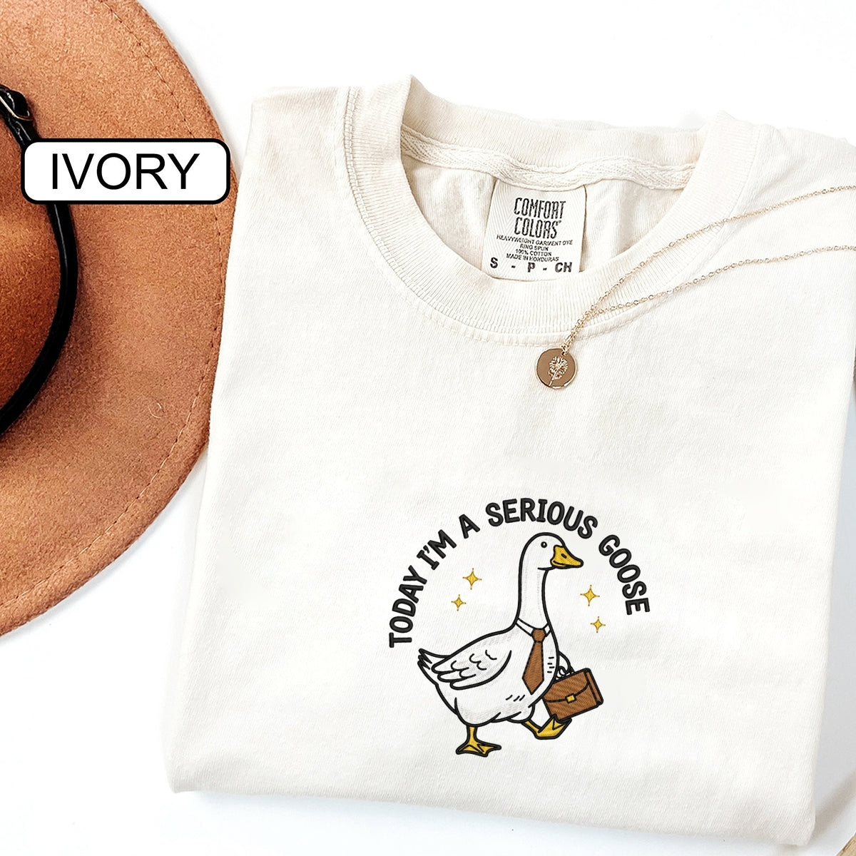 Funny Goose Custom Embroidered T-Shirt - Personalized Sarcastic Gift for Coworkers