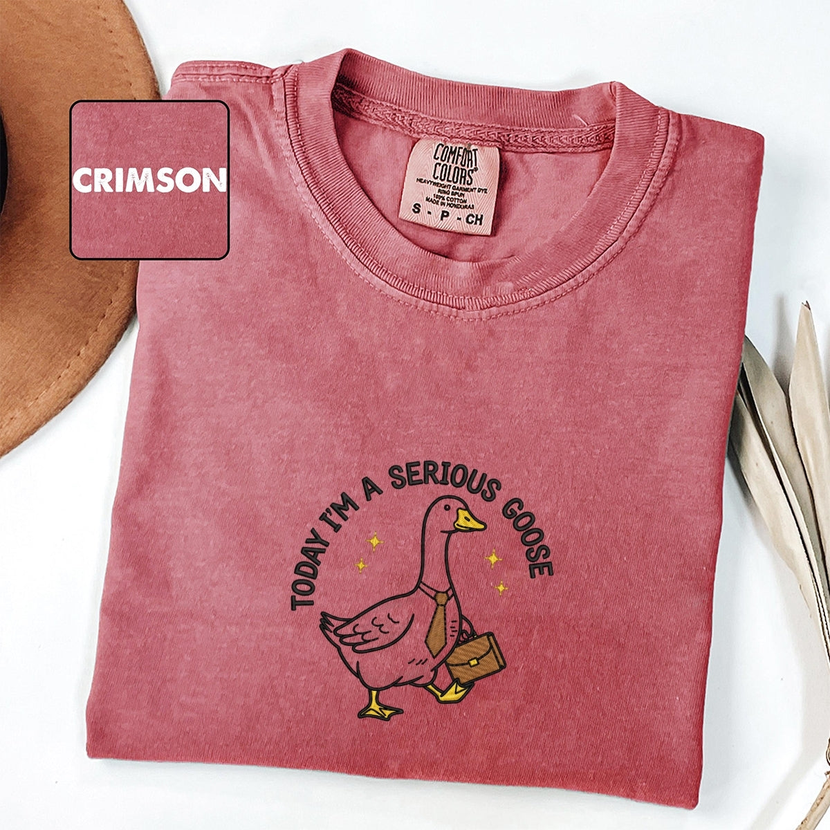 Funny Goose Custom Embroidered T-Shirt - Personalized Sarcastic Gift for Coworkers