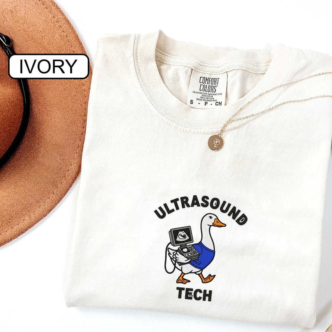 Ultrasound Tech Goose Custom Embroidered T-Shirt - Personalized Sonographer Gift
