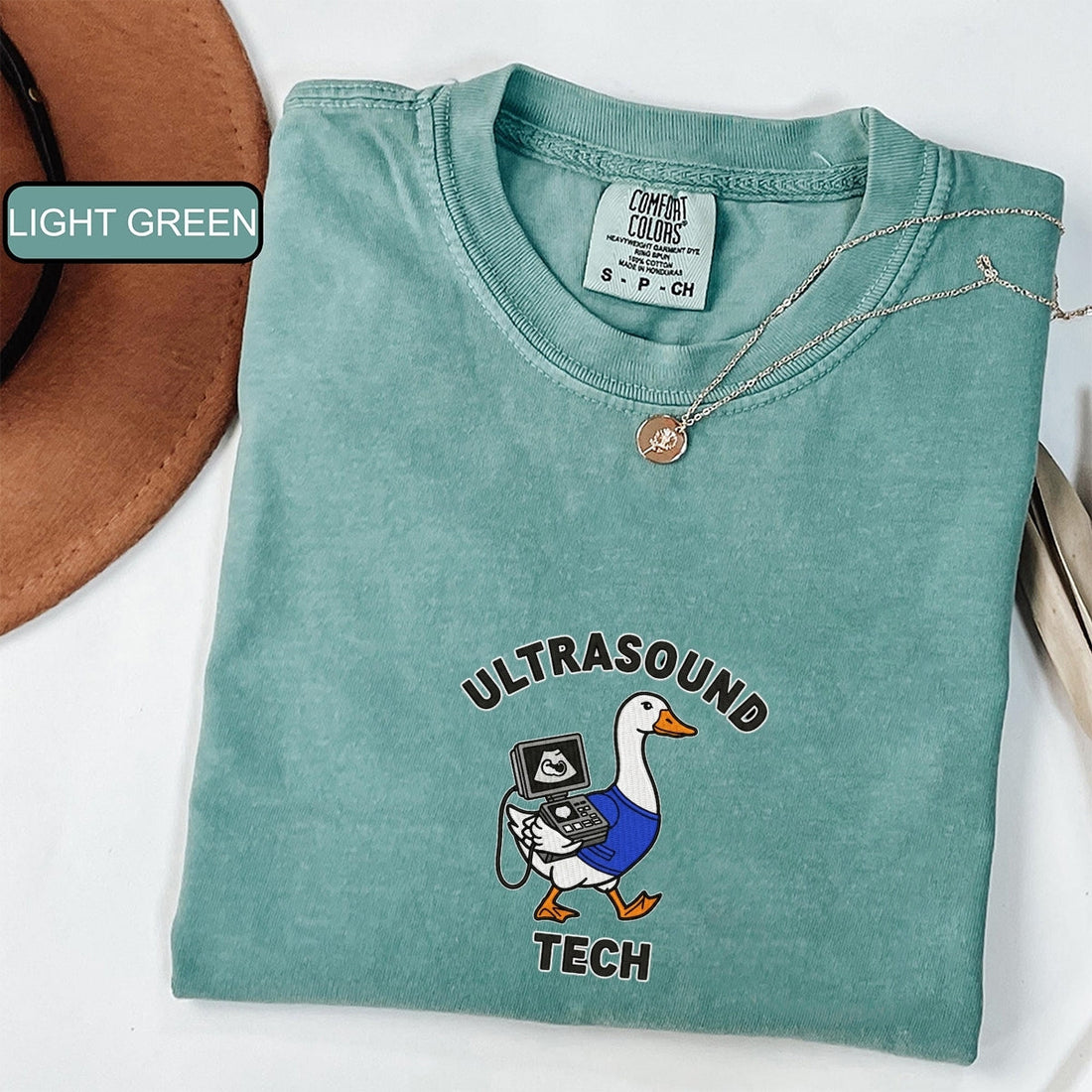 Ultrasound Tech Goose Custom Embroidered T-Shirt - Personalized Sonographer Gift