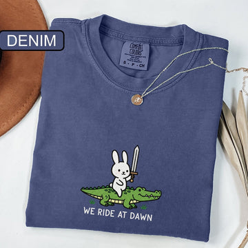Bunny & Alligator Custom Embroidered T-Shirt - Personalized DnD Adventure Gift