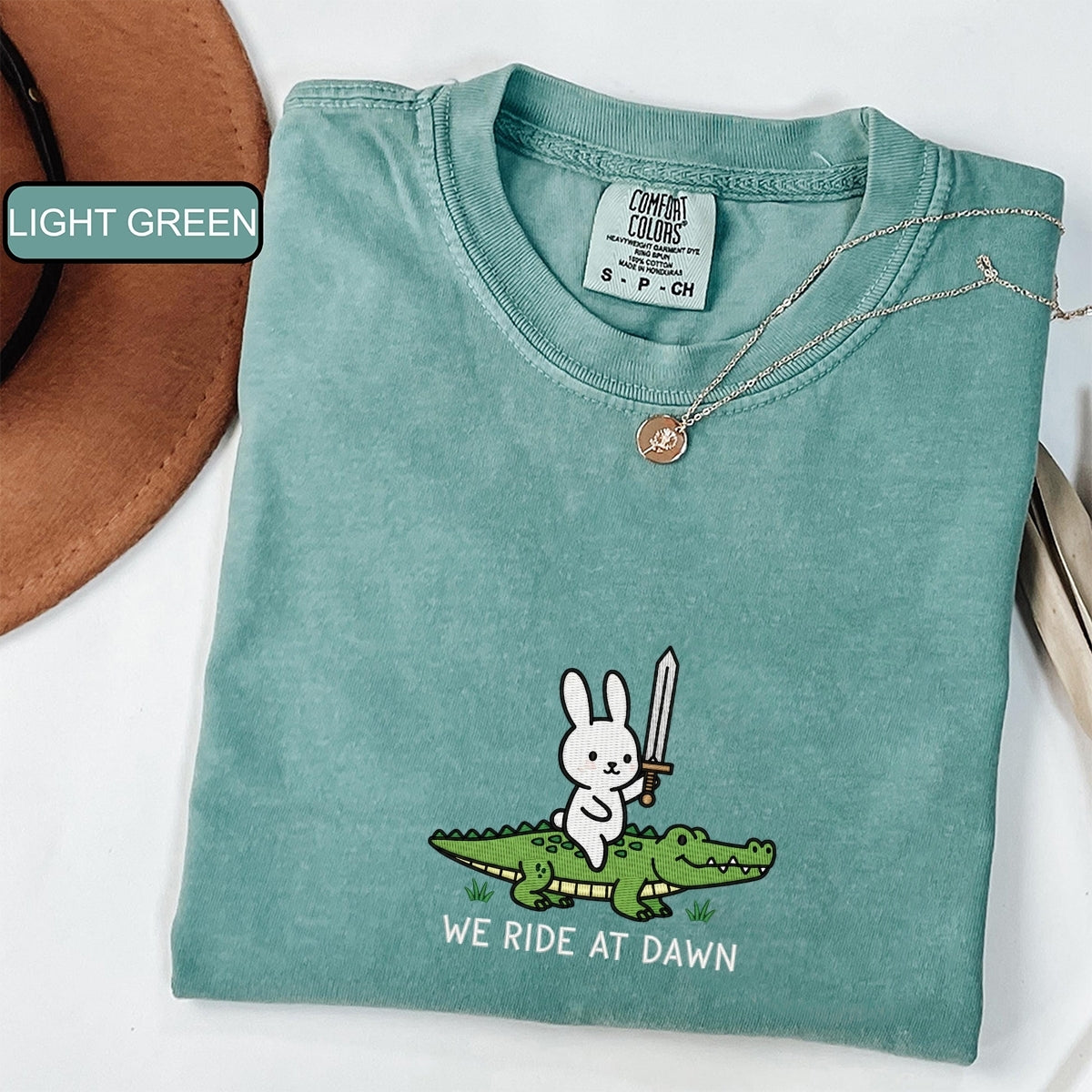 Bunny & Alligator Custom Embroidered T-Shirt - Personalized DnD Adventure Gift