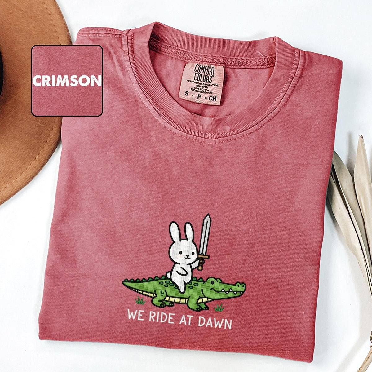 Bunny & Alligator Custom Embroidered T-Shirt - Personalized DnD Adventure Gift