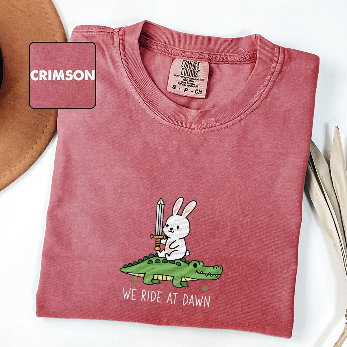 Bunny & Alligator Custom Embroidered T-Shirt - Personalized Renaissance Faire Gift
