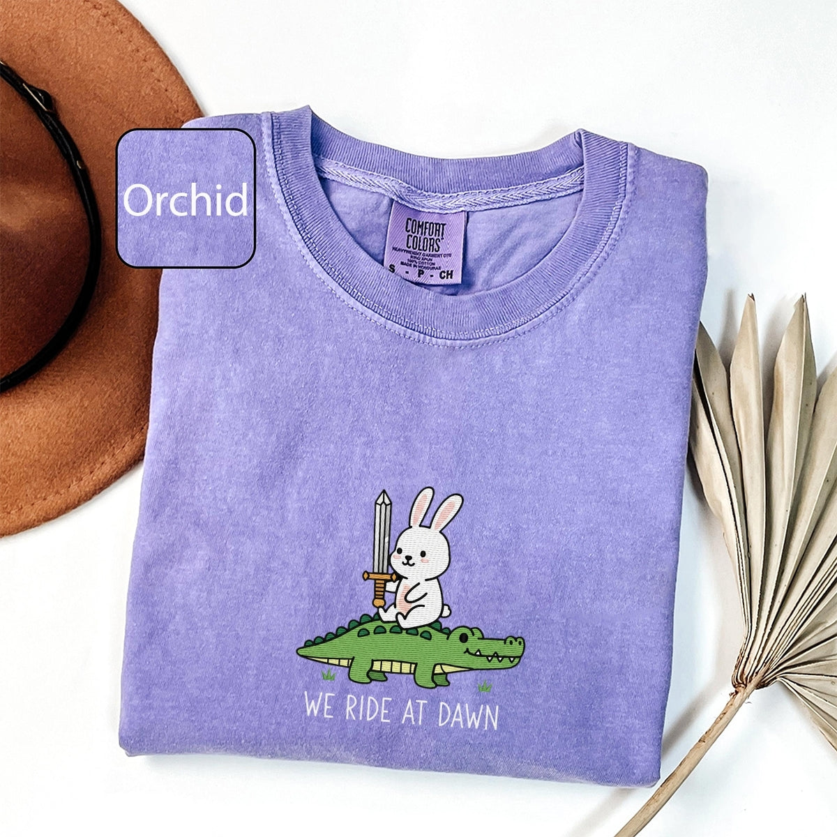 Bunny & Alligator Custom Embroidered T-Shirt - Personalized Renaissance Faire Gift