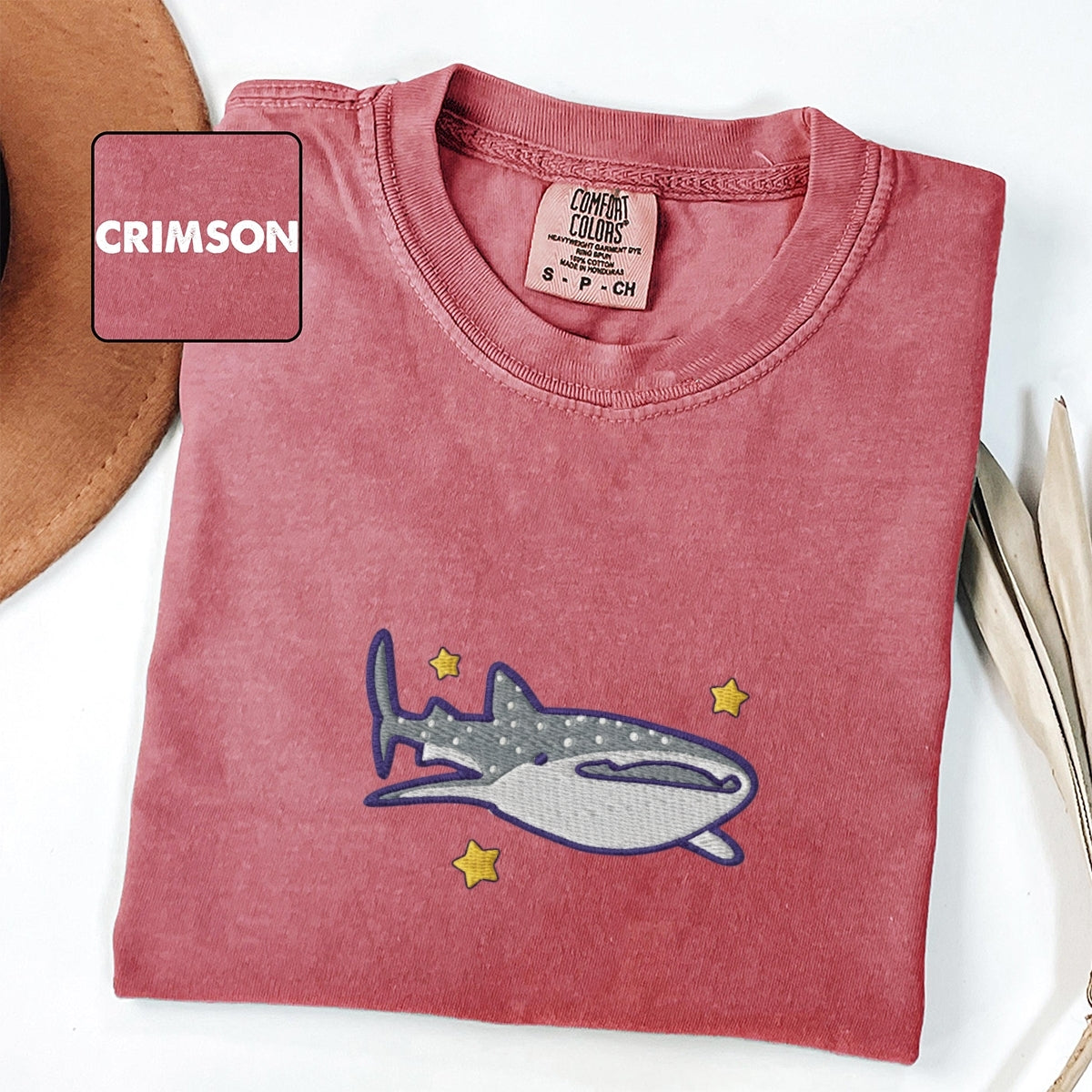 Whale Shark Custom Embroidered T-Shirt - Personalized Cute Ocean Lover Gift