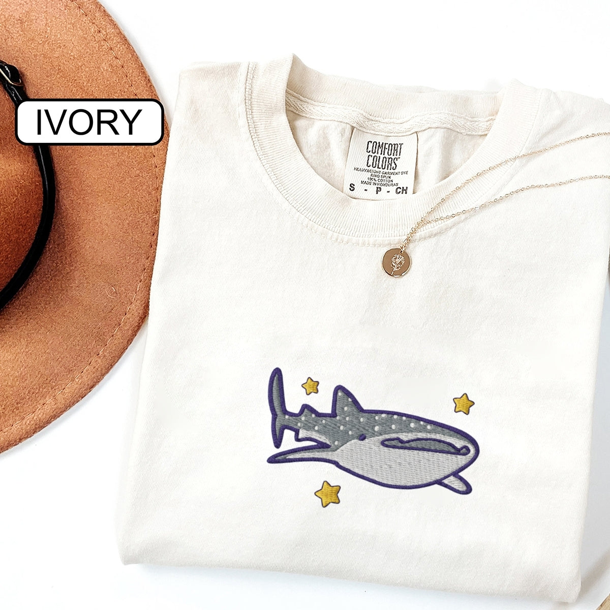 Whale Shark Custom Embroidered T-Shirt - Personalized Cute Ocean Lover Gift