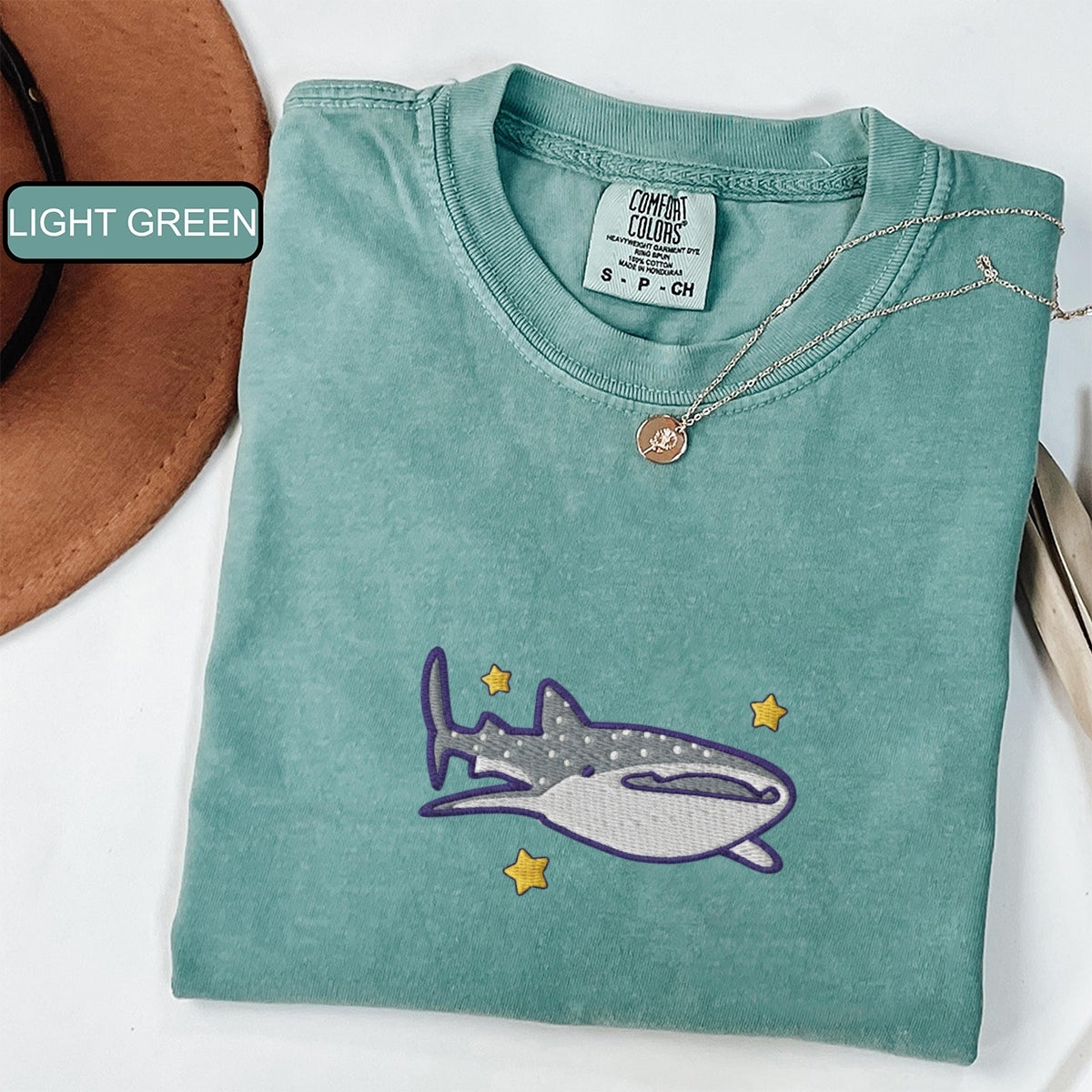 Whale Shark Custom Embroidered T-Shirt - Personalized Cute Ocean Lover Gift