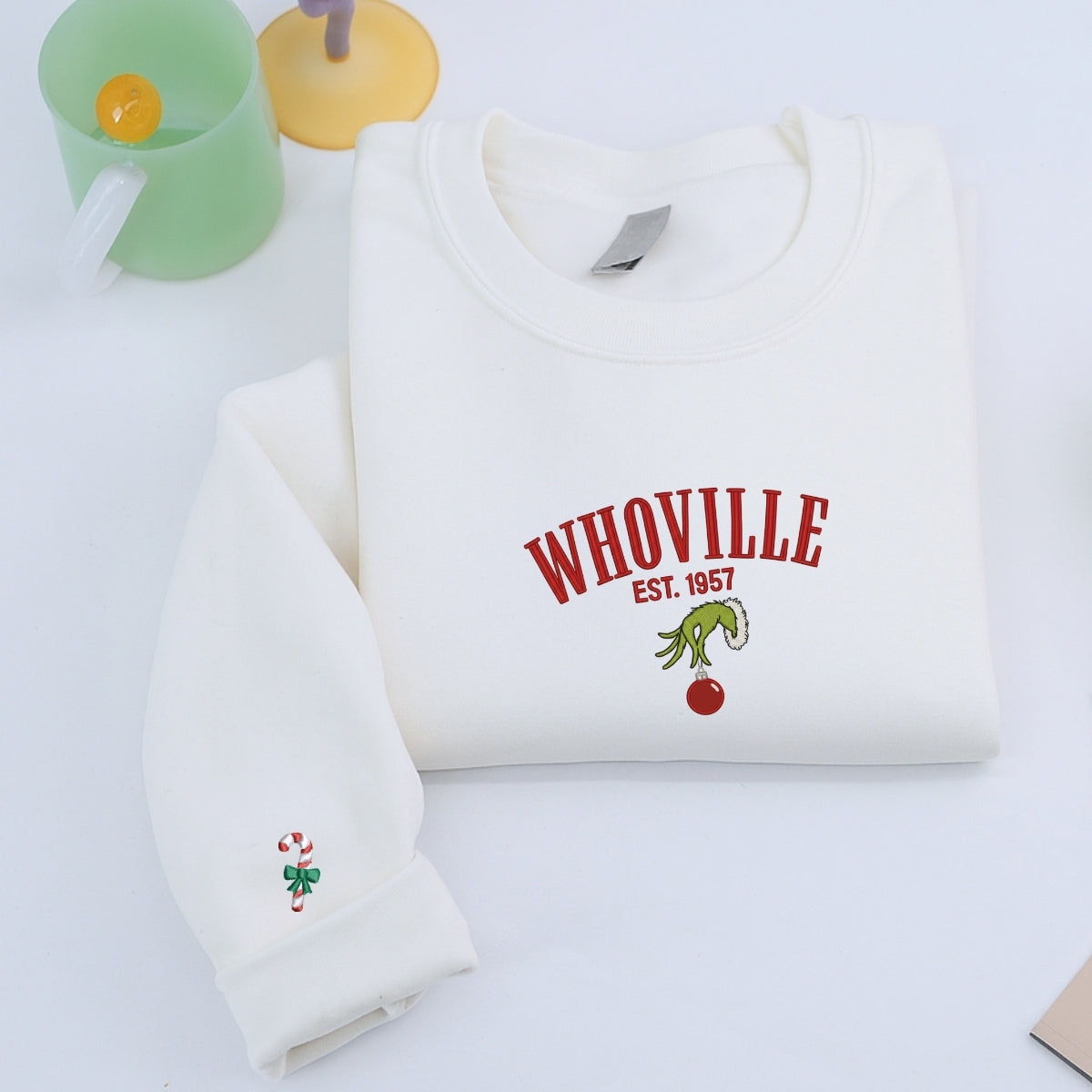 Whoville Custom Embroidered Sweatshirt - Personalized Cozy Christmas Gift