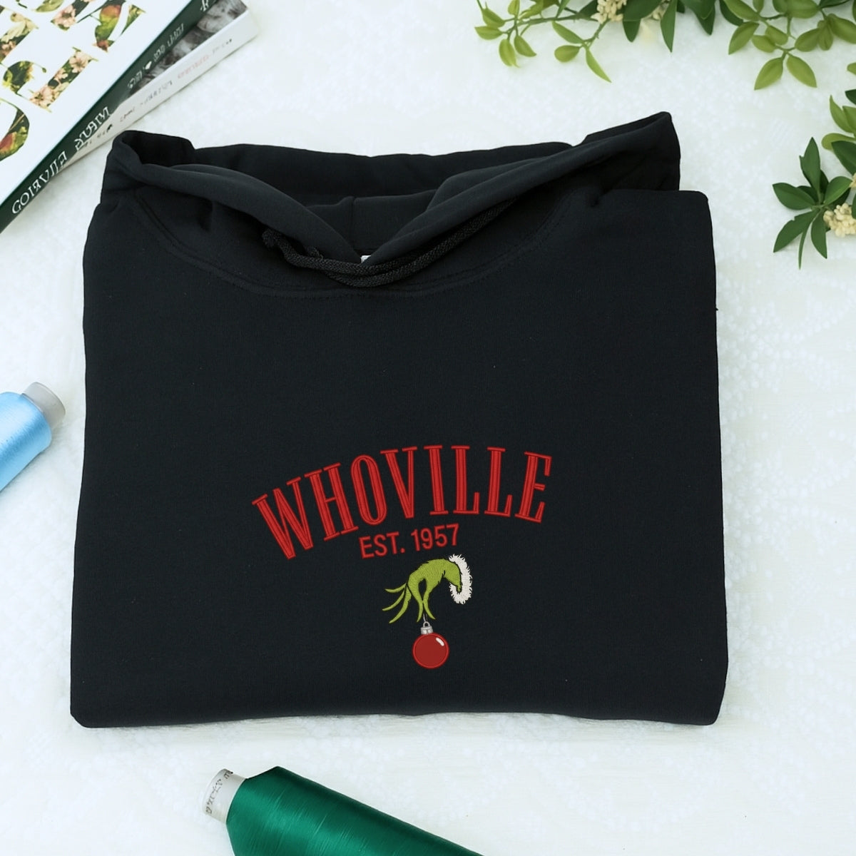 Whoville Custom Embroidered Sweatshirt - Personalized Cozy Christmas Gift