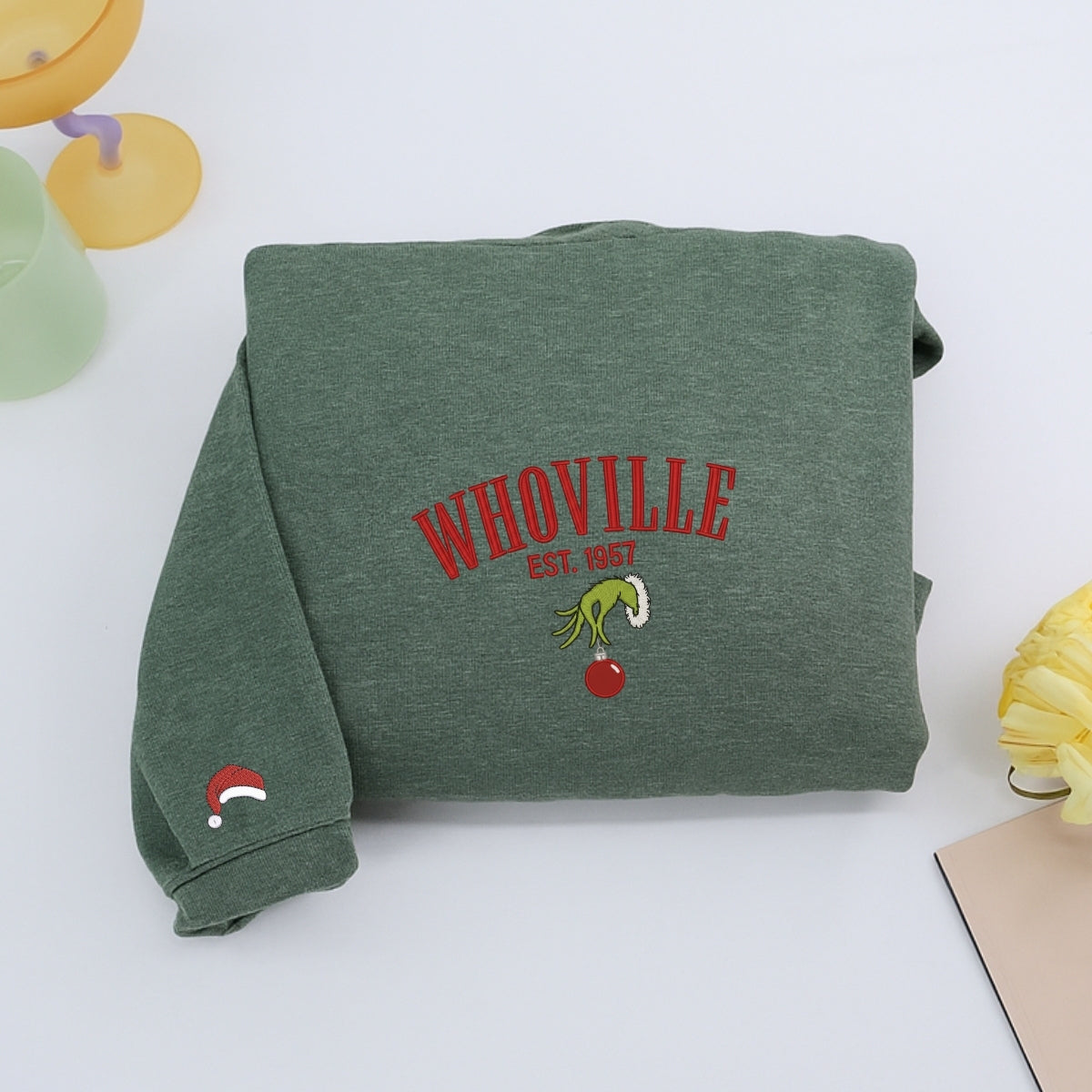Whoville Custom Embroidered Sweatshirt - Personalized Cozy Christmas Gift
