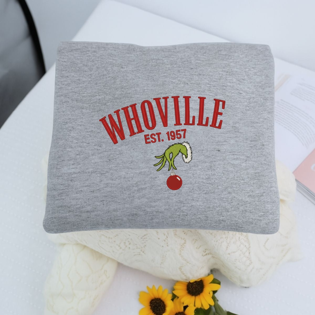Whoville Custom Embroidered Sweatshirt - Personalized Cozy Christmas Gift