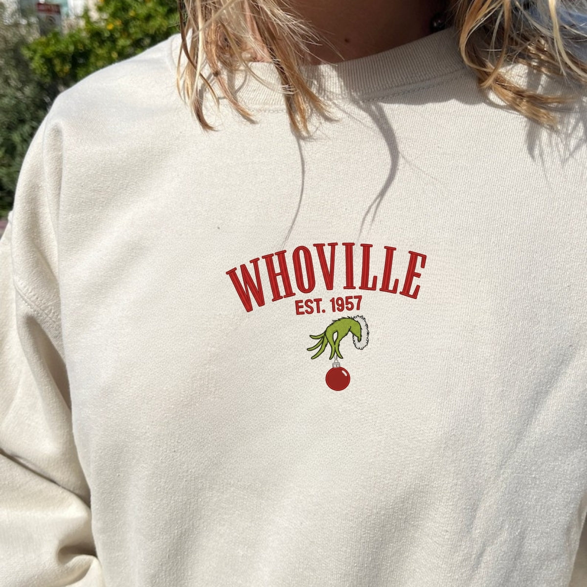Whoville Custom Embroidered Sweatshirt - Personalized Cozy Christmas Gift