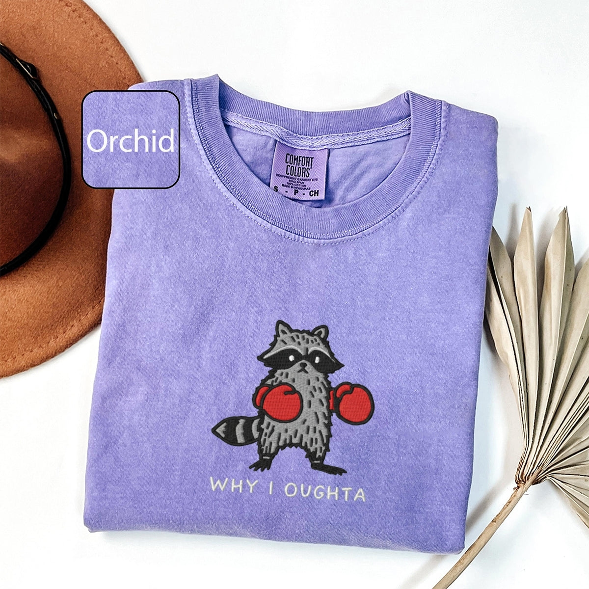 Boxing Raccoon Custom Embroidered T-Shirt - Personalized Funny Animal Tee