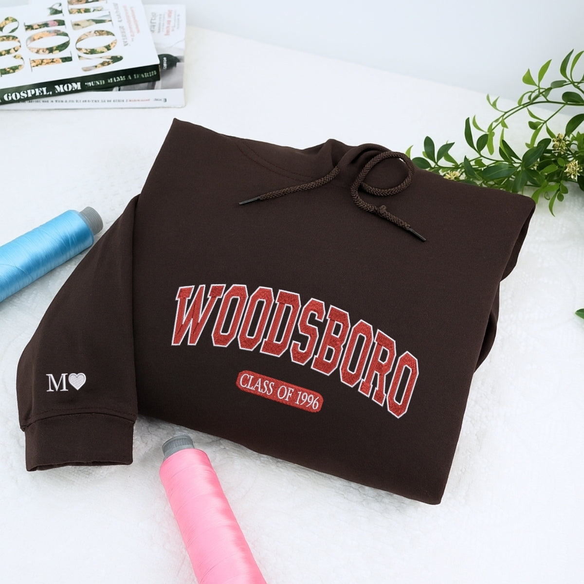 Woodsboro High Custom Embroidered Hoodie - Personalized 90s Horror Movie Gift