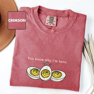 Deviled Egg Custom Embroidered T-Shirt - Funny Thanksgiving Food Lover Gift