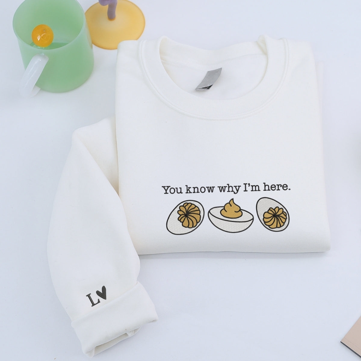 Deviled Egg Custom Embroidered Hoodie - Funny Thanksgiving Foodie Gift