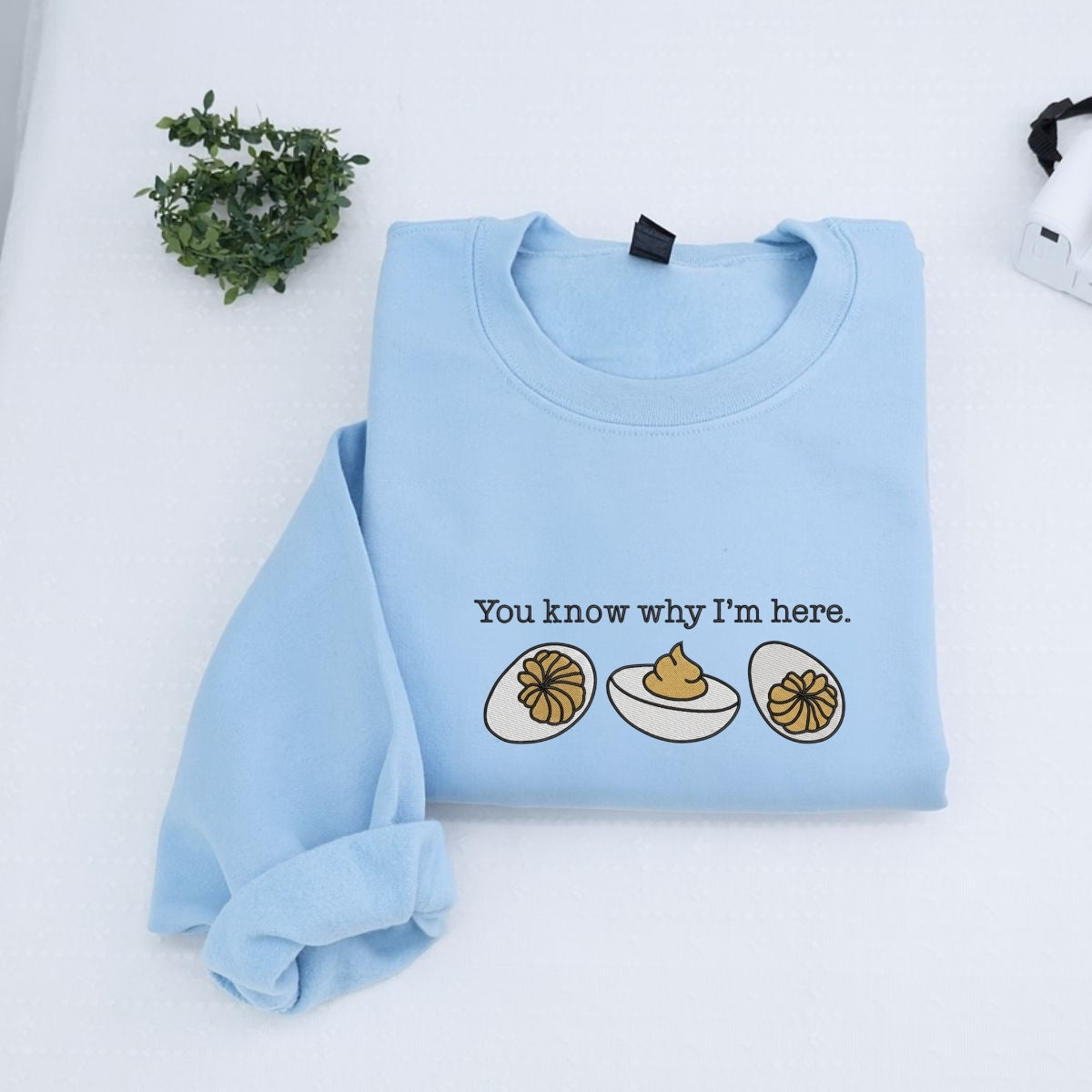 Deviled Egg Custom Embroidered Hoodie - Funny Thanksgiving Foodie Gift