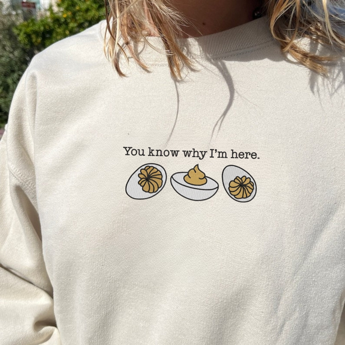 Deviled Egg Custom Embroidered Hoodie - Funny Thanksgiving Foodie Gift