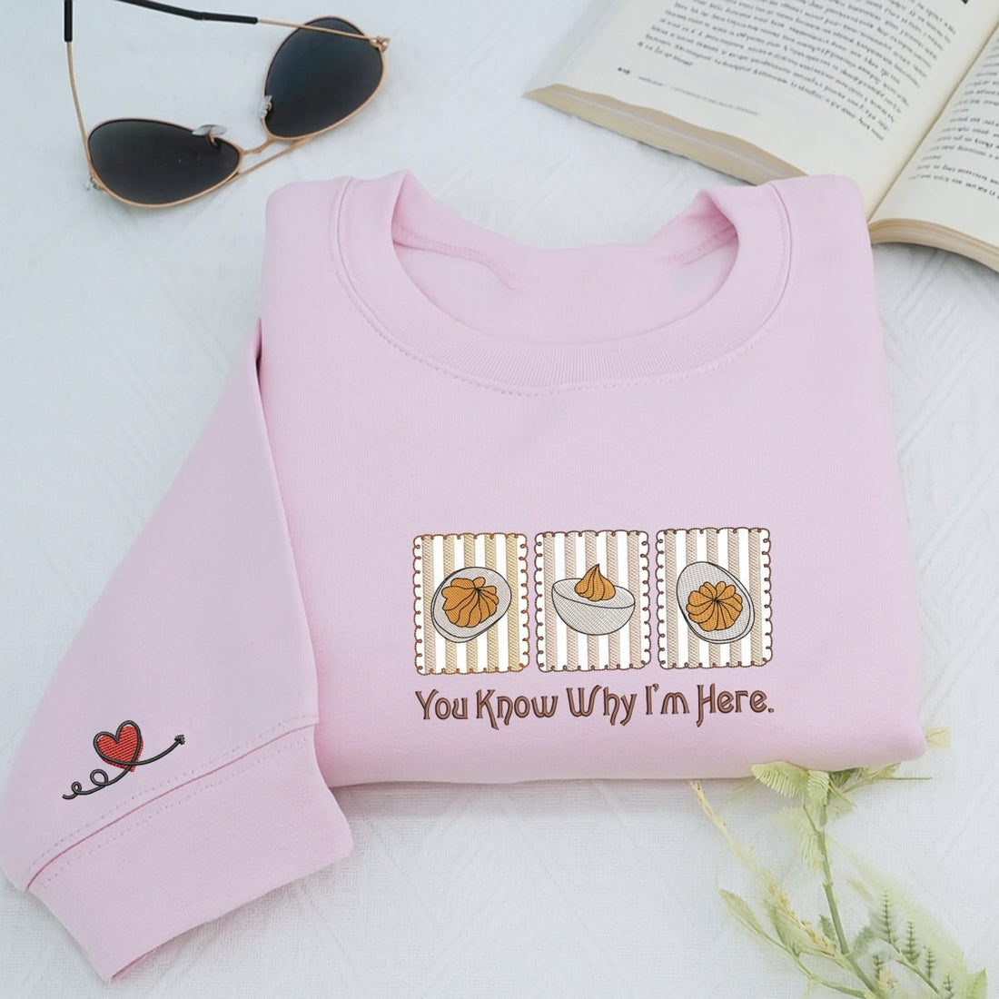Deviled Egg Custom Embroidered Thanksgiving Hoodie - Funny Foodie Gift