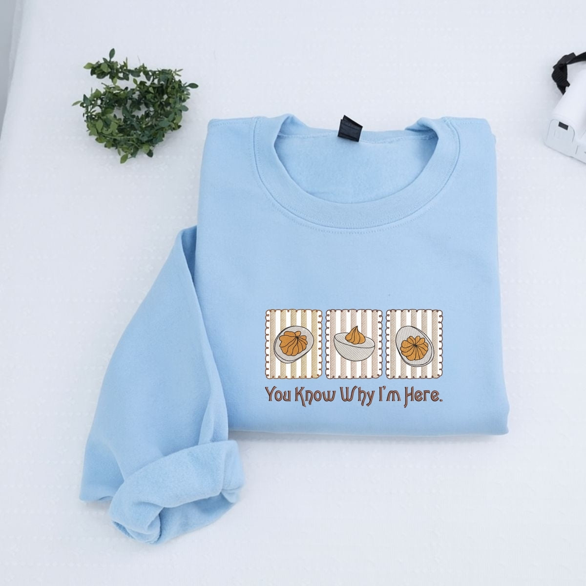 Deviled Egg Custom Embroidered Thanksgiving Hoodie - Funny Foodie Gift