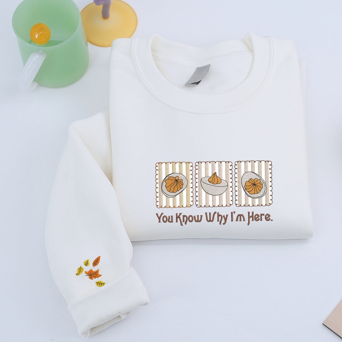 Deviled Egg Custom Embroidered Thanksgiving Hoodie - Funny Foodie Gift