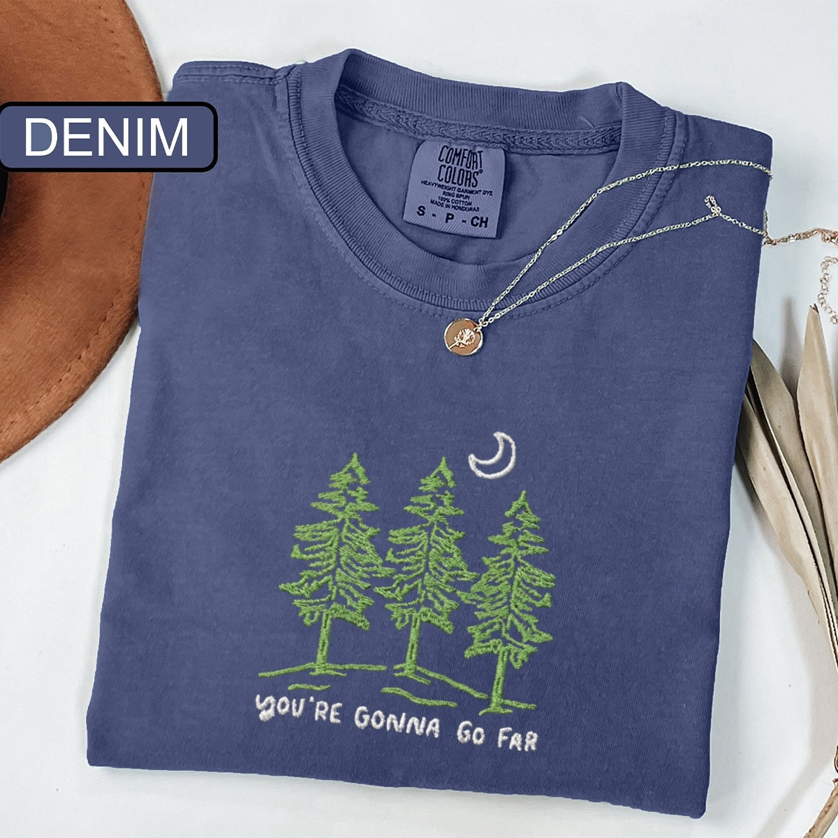 Nature Inspired Custom Embroidered T-Shirt - Personalized Gift