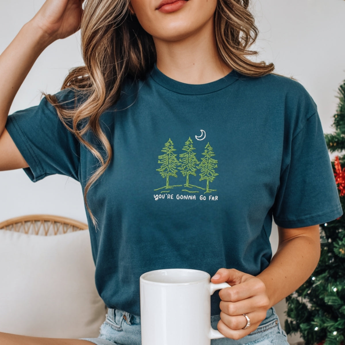 Nature Inspired Custom Embroidered T-Shirt - Personalized Gift