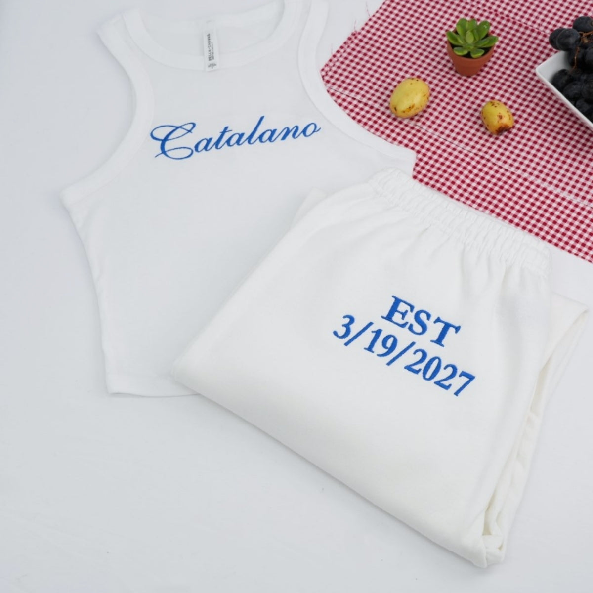 Family Name Custom Embroidered Jogger Set - Personalized Anniversary Gift