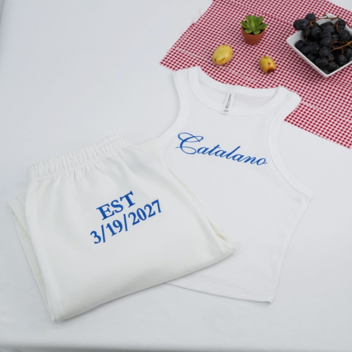 Family Name Custom Embroidered Jogger Set - Personalized Anniversary Gift