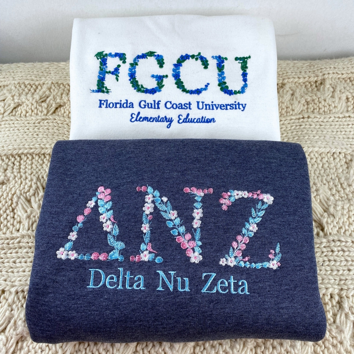 Botanical University Custom Embroidered Hoodie - Personalized College Sweatshirt - Custom Design