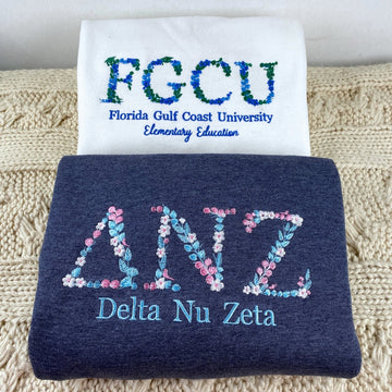 Botanical University Custom Embroidered Hoodie - Personalized College Sweatshirt - Custom Design