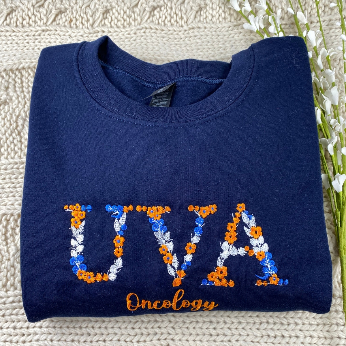 Botanical University Custom Embroidered Hoodie - Personalized College Sweatshirt - Custom Design