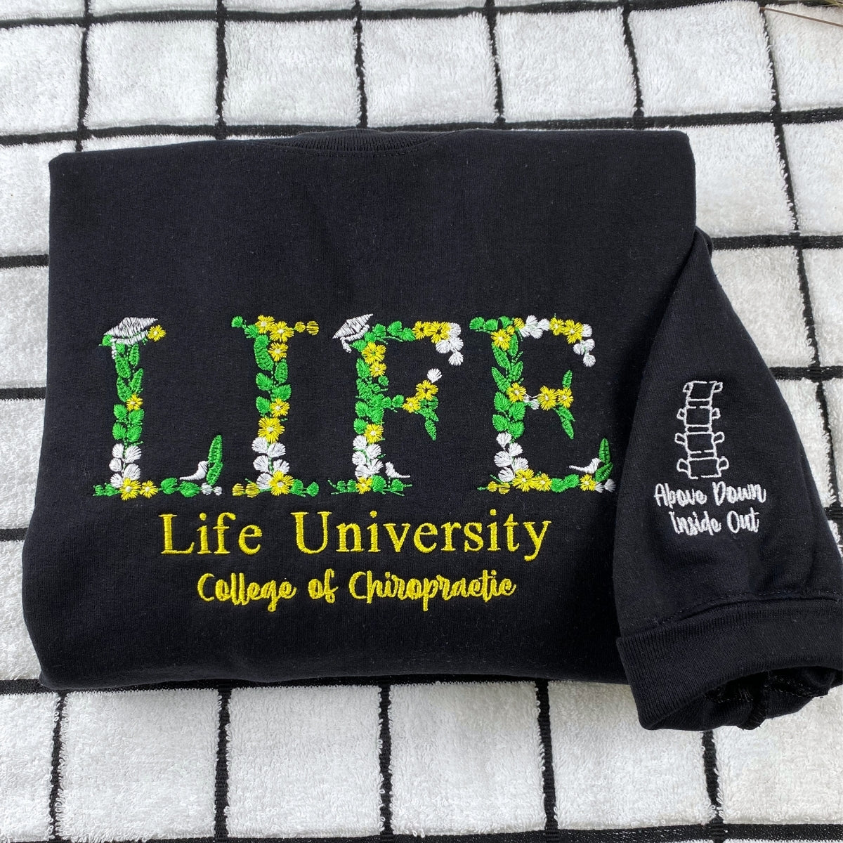 Botanical University Custom Embroidered Hoodie - Personalized College Sweatshirt - Custom Design