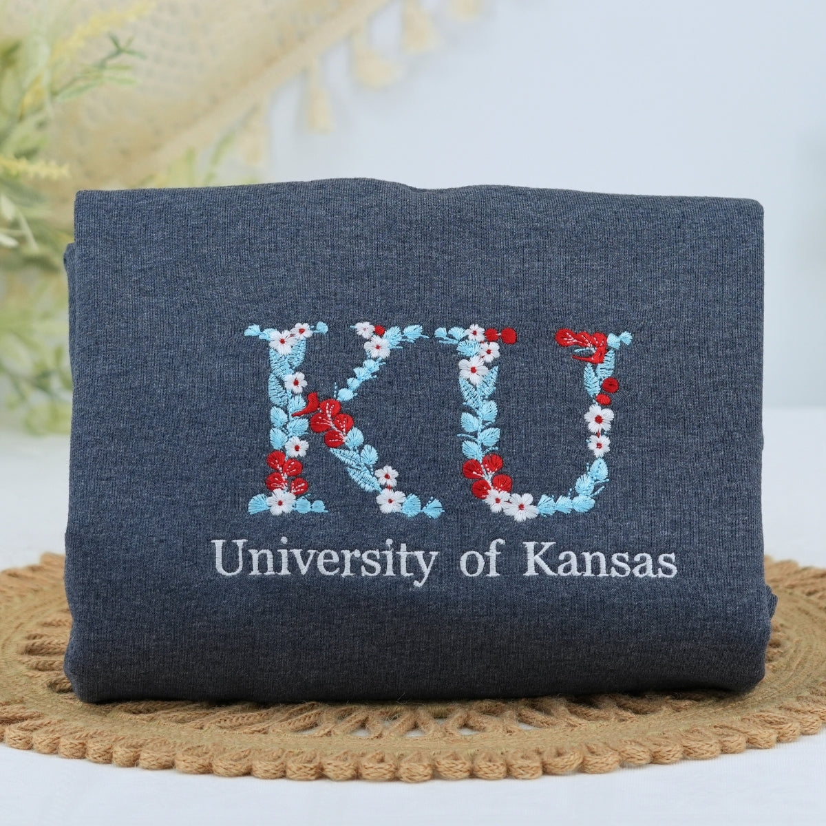 Floral Graduation Custom Embroidered Hoodie - Personalized University Sweatshirt - Graduate Gift