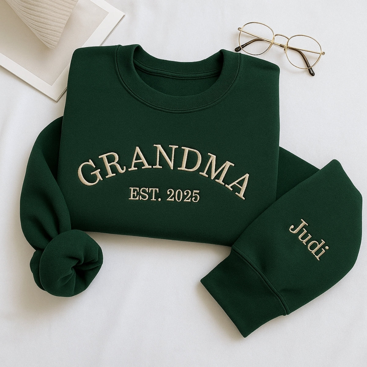 Grandma Varsity EST Custom Embroidered Hoodie - Grandchildren Names - Personalized Family Gift