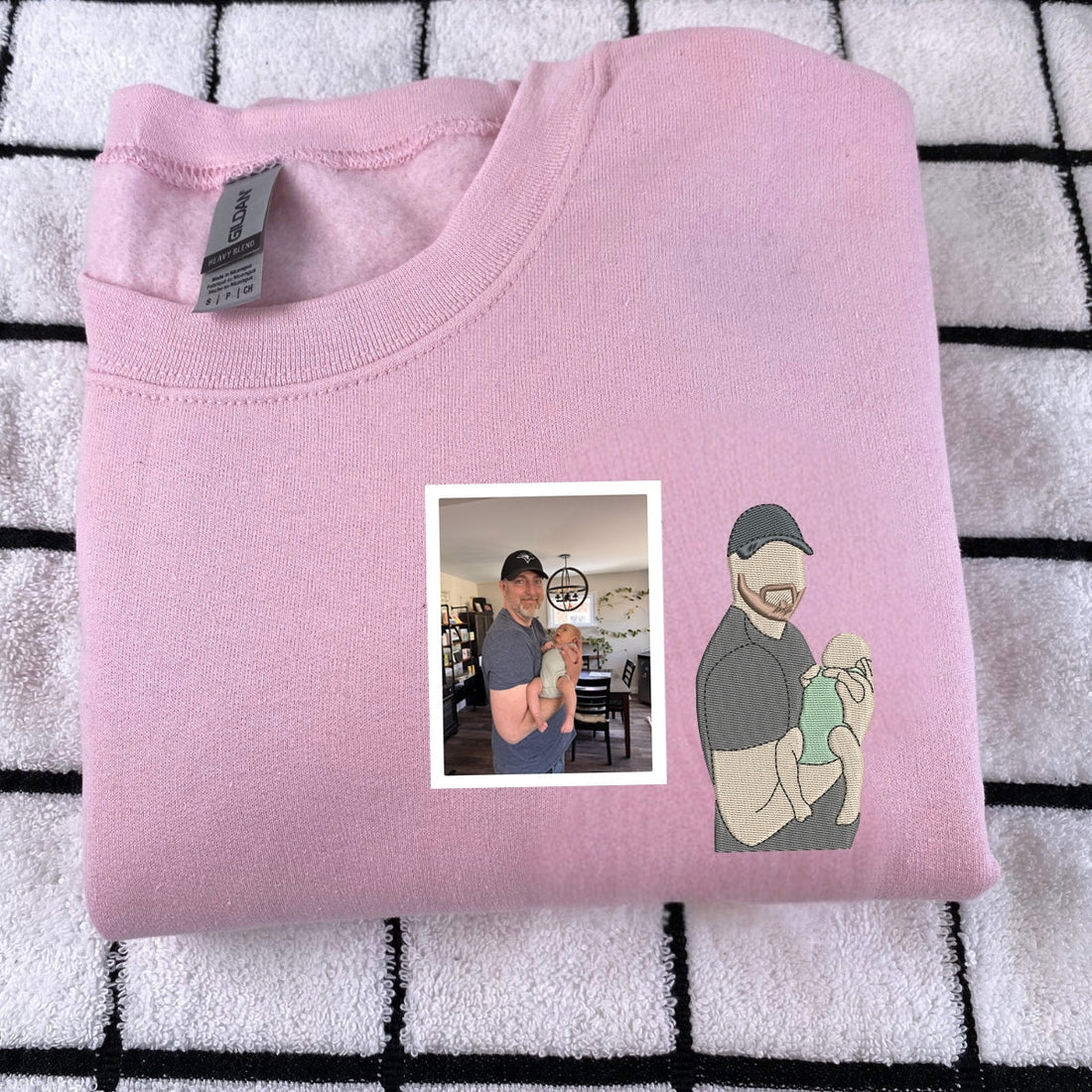 Grandpa Photo Custom Embroidered Hoodie - Personalized Father's Day Sweatshirt - Gift for Grandpa