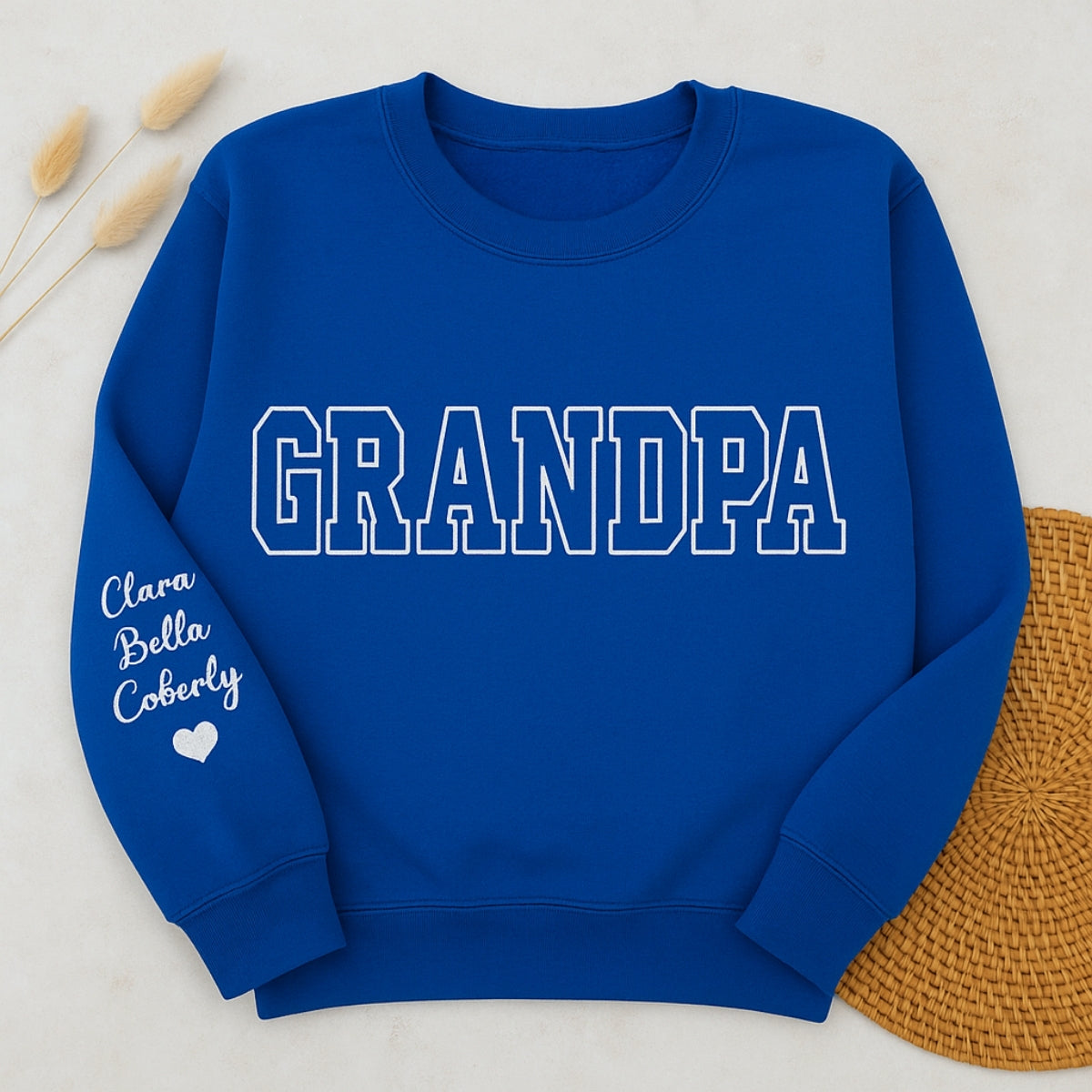 Custom Embroidered Grandpa Varsity Hoodie - Personalized Grandchildren Names - Father's Day Gift